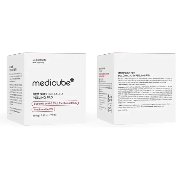 Red Succinic Acid Peeling Pad 155g — Medicube wholesale UAE